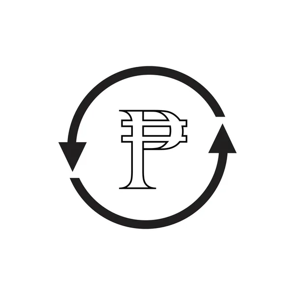 Символ Банковской Валюты Иконка Вектора Песо — стоковый вектор