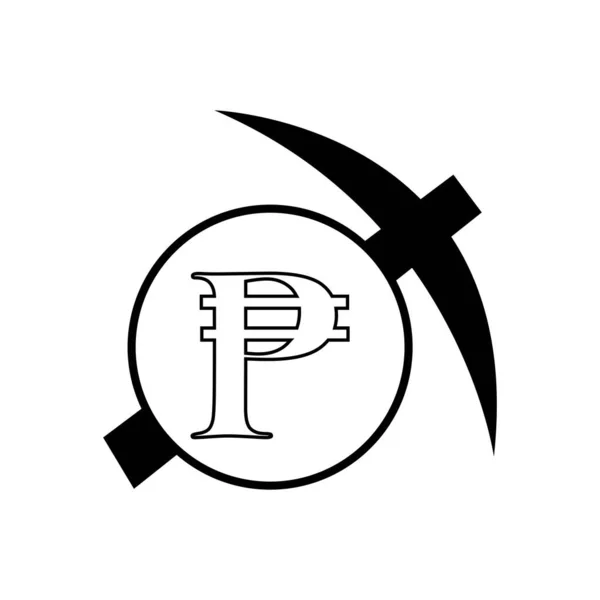 Philippines Symbol Waluty Bankowej Ikona Wektora Peso — Wektor stockowy