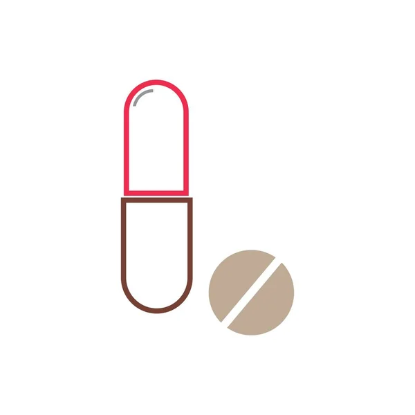 Pilules Médicales Icône Vecteur Logo Illustration Modèle Conception — Image vectorielle