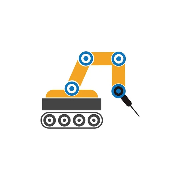 Industrial Mechanical Robot Arm Vector Icons — Stock Vector