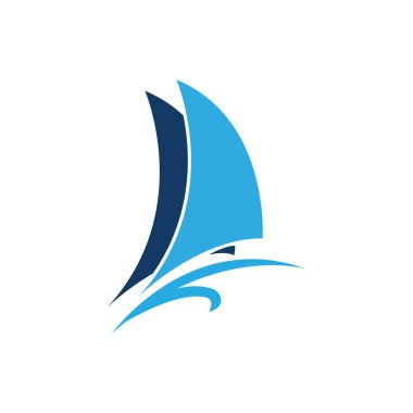yelkenli logo vektör konsepti çizim şablonu