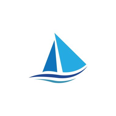 yelkenli logo vektör konsepti çizim şablonu