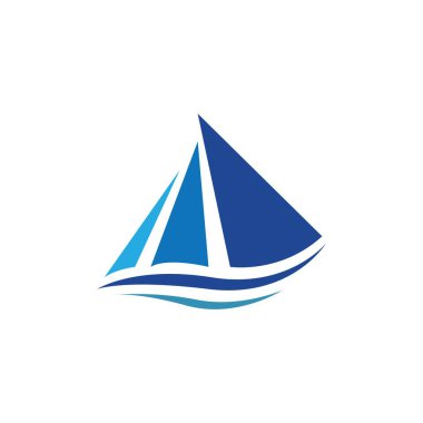yelkenli logo vektör konsepti çizim şablonu