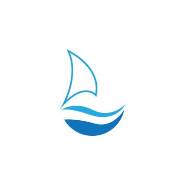 yelkenli logo vektör konsepti çizim şablonu