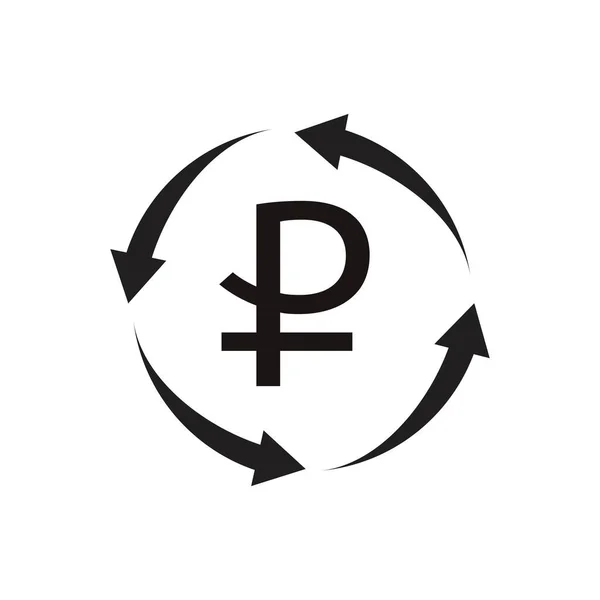 Monnaie Icône Plate Symboles Pièce Rouble Russe Rub Vecteur Illustratio — Image vectorielle