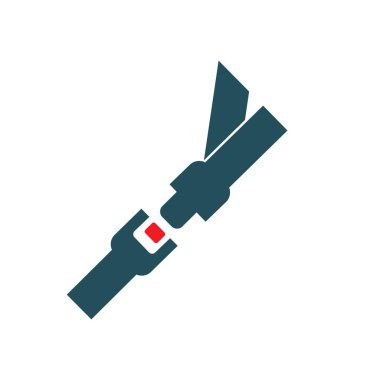 emniyet kemeri, rozet, vektör simgesi tasarım şablonu