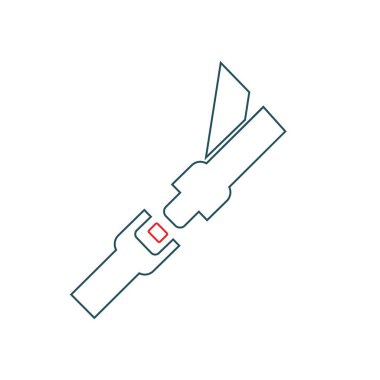 emniyet kemeri, rozet, vektör simgesi tasarım şablonu