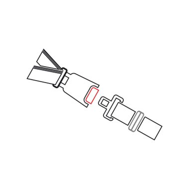 emniyet kemeri, rozet, vektör simgesi tasarım şablonu