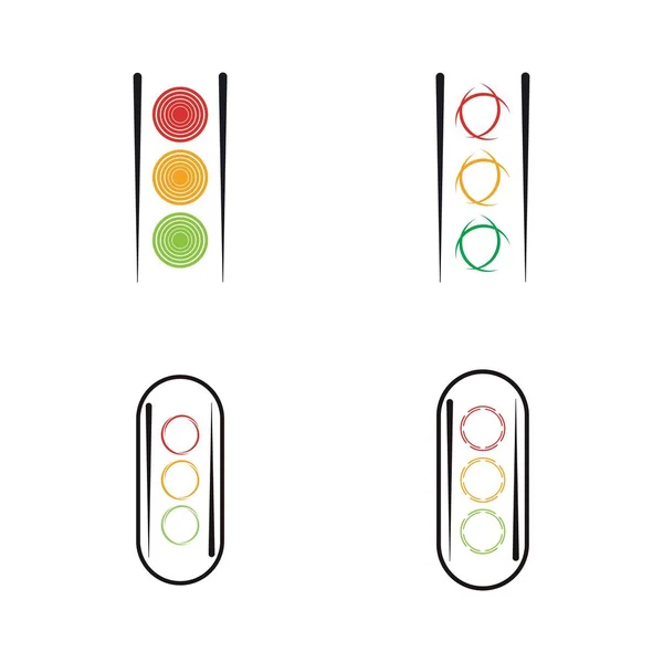 Semaforo Logo Vettoriale Illustrazione Design Template — Vettoriale Stock
