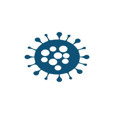 bakteriler, mikroplar ve virüsler logo vektör çizim şablonu