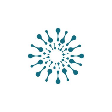 bakteriler, mikroplar ve virüsler logo vektör çizim şablonu