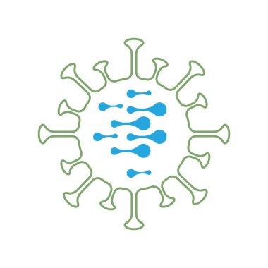 bakteriler, mikroplar ve virüsler logo vektör çizim şablonu