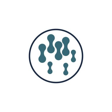 bakteriler, mikroplar ve virüsler logo vektör çizim şablonu