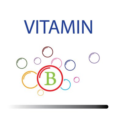 B vitamini vektör resimleme şablonu