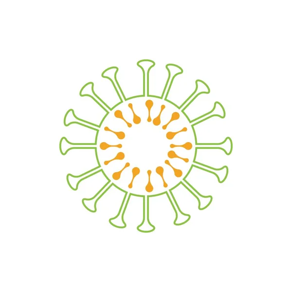 Batteri Microbi Virus Logo Icona Vettoriale Illustrazione Modello Progettazione — Vettoriale Stock