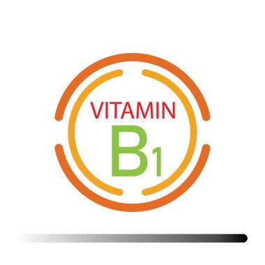 B1 vitamini. Tiamin 'in sağlık sembolü. Doğal kimyasal b1 vitamini