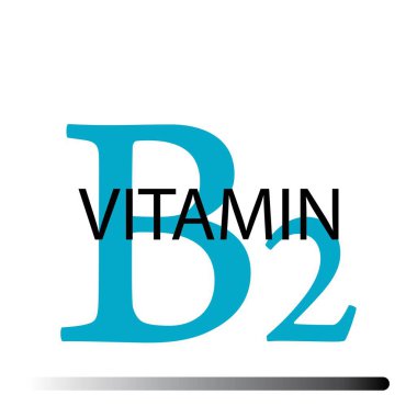 Beslenme işareti kavramı vektör. B2 vitamini gücü. Kimyasal formülü