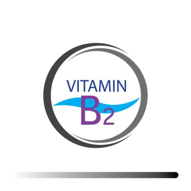 Beslenme işareti kavramı vektör. B2 vitamini gücü. Kimyasal formülü