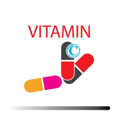 C vitamini ikonları vektör çizim şablonu