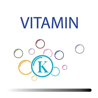 K vitamini simgeleri vektör çizim şablonu