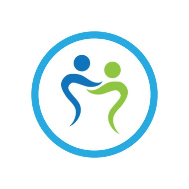 Modern aile bakımı aşk logosu ve semboller tasarımı