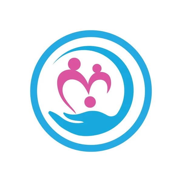 Modern Family Care Love Logo Symbols Illustration Design — Stock Vector