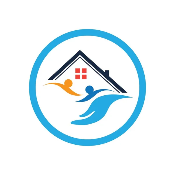 Nowoczesna Opieka Rodzinna Miłość Logo Symbole Ilustracja Projekt — Wektor stockowy