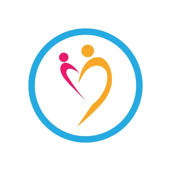 Modern Family Care Love Logo Symbols Illustration Design — Stock Vector