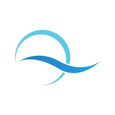 Su dalgası simgesi vektör çizim logosu