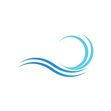 Su dalgası simgesi vektör çizim logosu