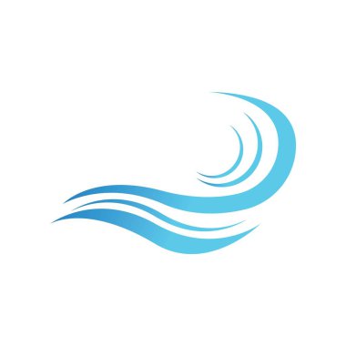 Su dalgası simgesi vektör çizim logosu