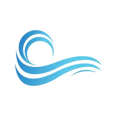 Su dalgası simgesi vektör çizim logosu