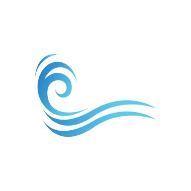Su dalgası simgesi vektör çizim logosu