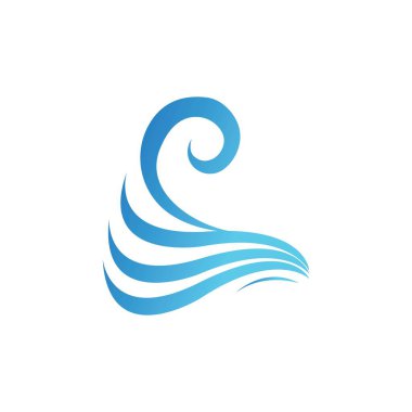 Su dalgası simgesi vektör çizim logosu