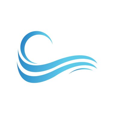 Su dalgası simgesi vektör çizim logosu