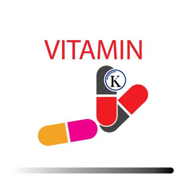 K vitamini simgeleri vektör çizim şablonu