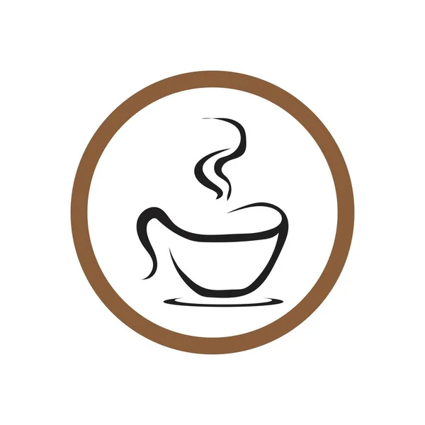 Criativo Copo Café Logotipo Modelo Vetor Ícone Vector — Vetor de Stock