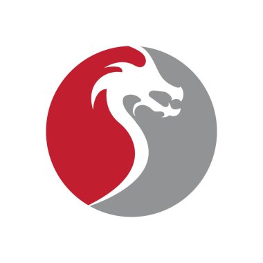 Dragon vektör resimleme logo şablonu