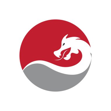 Dragon vektör resimleme logo şablonu