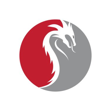 Dragon vektör resimleme logo şablonu