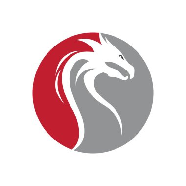 Dragon vektör resimleme logo şablonu