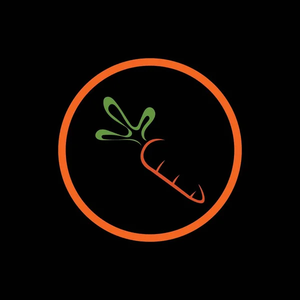 Logotipo Cenoura Ícone Vegetal Saudável Ilustração Vetor Melhor Design Logotipo — Vetor de Stock