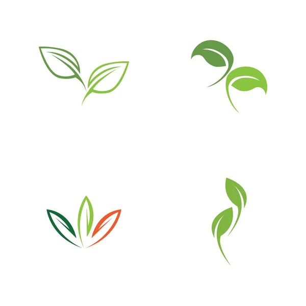 Set Logo Van Groene Blad Ecologie Natuur Element Vector — Stockvector