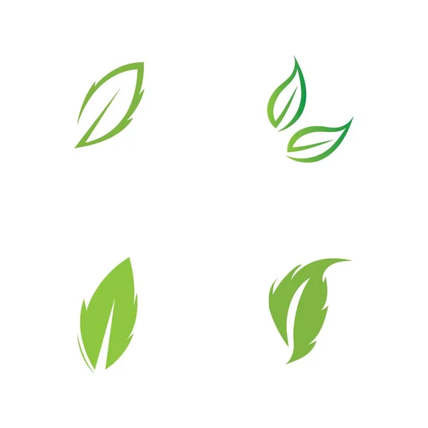 Set Logo Van Groene Blad Ecologie Natuur Element Vector — Stockvector