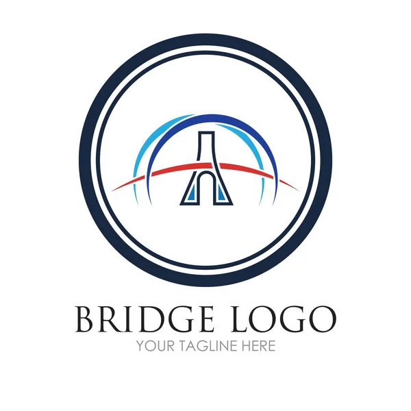 Plantilla Diseño Ilustración Logo Puente — Archivo Imágenes Vectoriales