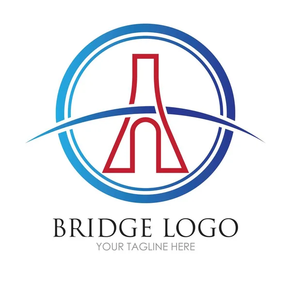 Plantilla Diseño Ilustración Logo Puente — Archivo Imágenes Vectoriales