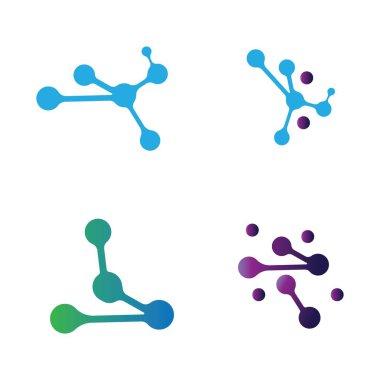 Molekül vektör logosu çizimi