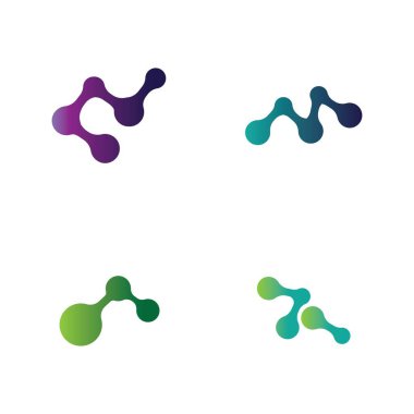 Molekül vektör logosu çizimi