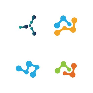 Molekül vektör logosu çizimi