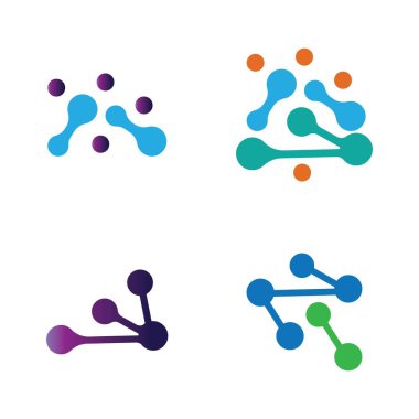 Molekül vektör logosu çizimi